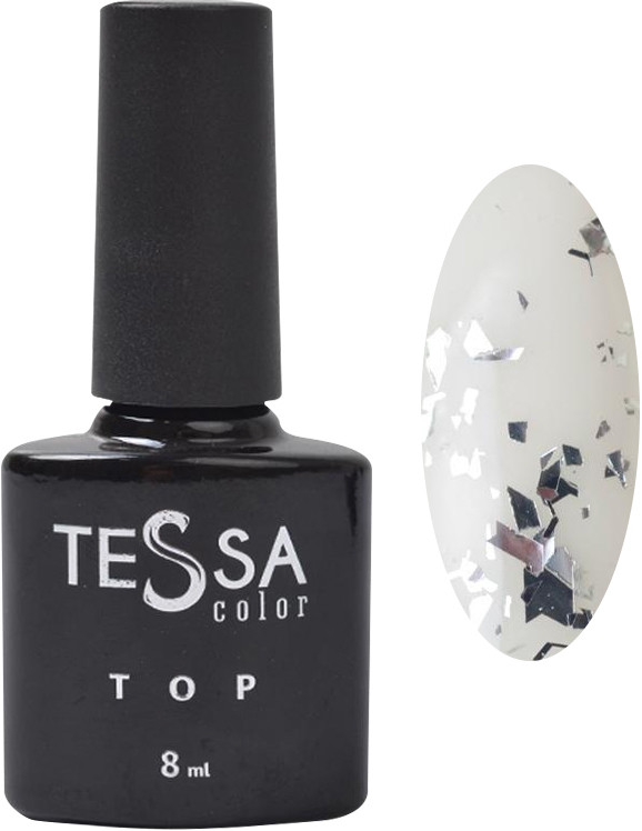 Топ для гель-лаку Flake Silver Tessa, 8 мл