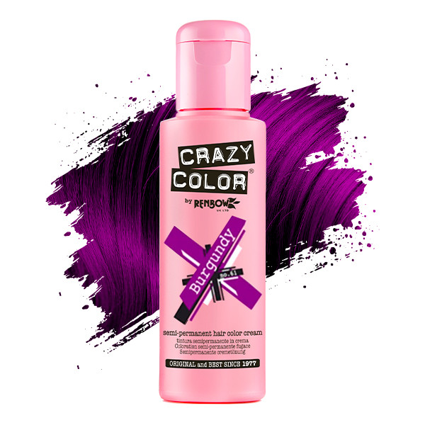 Тінт-фарба для волосся №61 бургунді Crazy Color, 100 мл