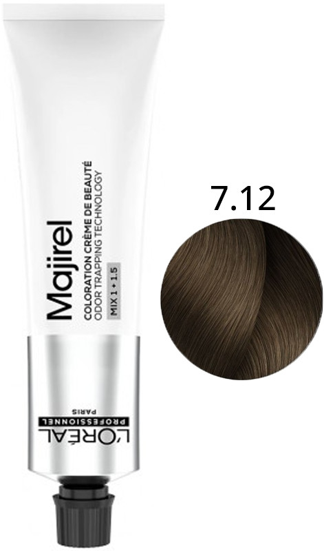 Крем-краска для волос стойкая 7.12 Majirel L’Oreal Professionnel, 60 мл
