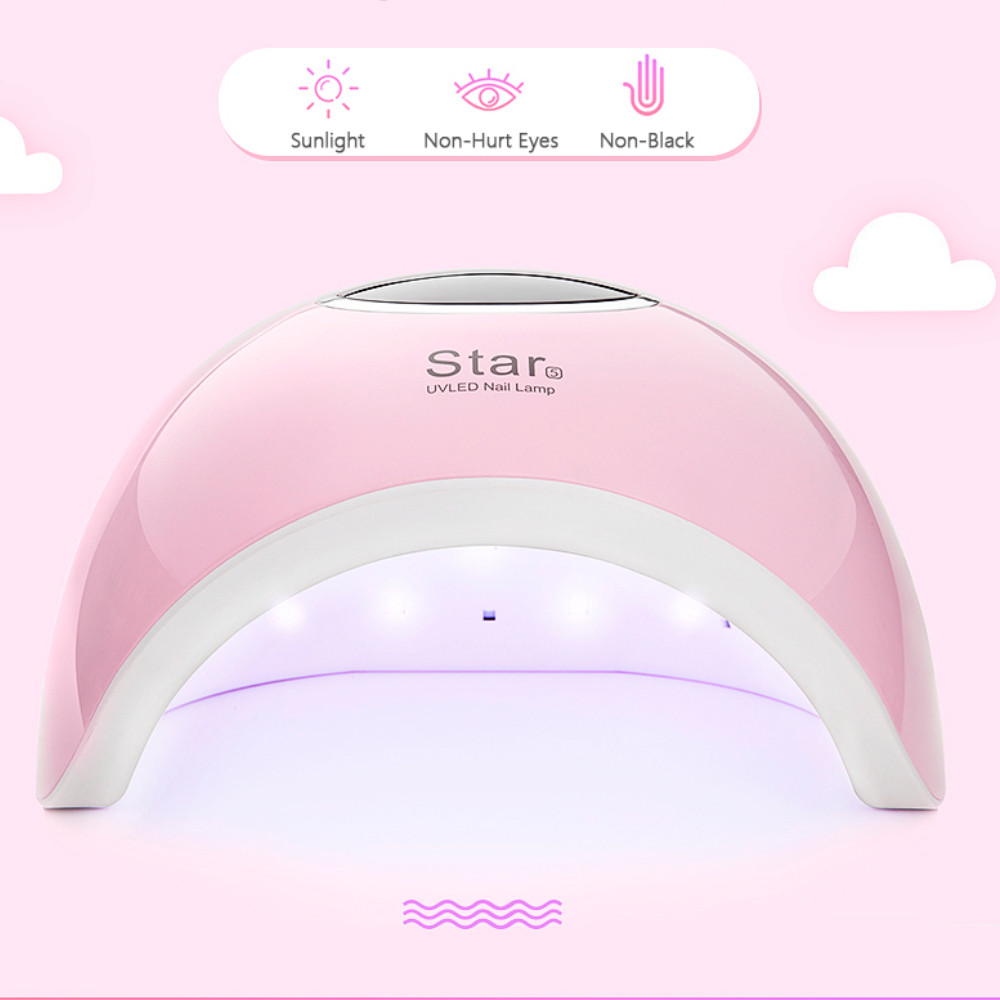 LED/UV Лампа STAR 5 гібридна (з дисплеєм) рожева 48 Вт Фото 4