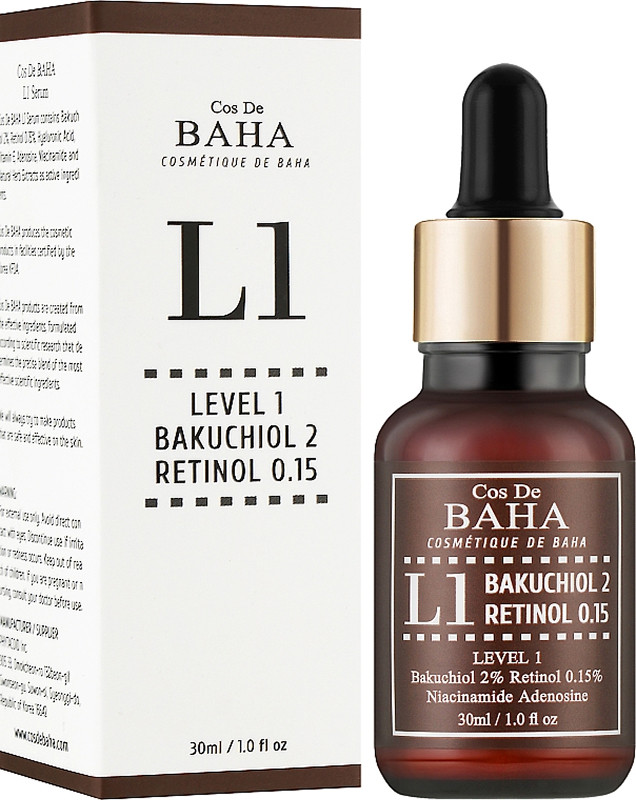 Сироватка для обличчя антивікова Bakuchiol 2 Retinol 0.15 Serum Cos De BAHA, 30 мл на beauty-prof.com Фото 2 Сироватка для обличчя антивікова Bakuchiol 2 Retinol 0.15 Serum Cos De BAHA, 30 мл Фото 2