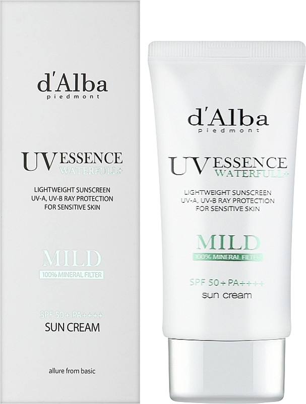 Солнцезащитный крем для чувствительной кожи Waterfull Mild Sunscreen SPF 50+ d'Alba, 50 мл  Фото 2 