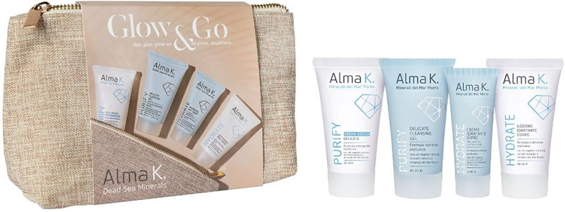 Набір дорожній для жінок Glow & Go Alma K, (30 мл/30 мл/15 мл/30 мл)  Фото 2 