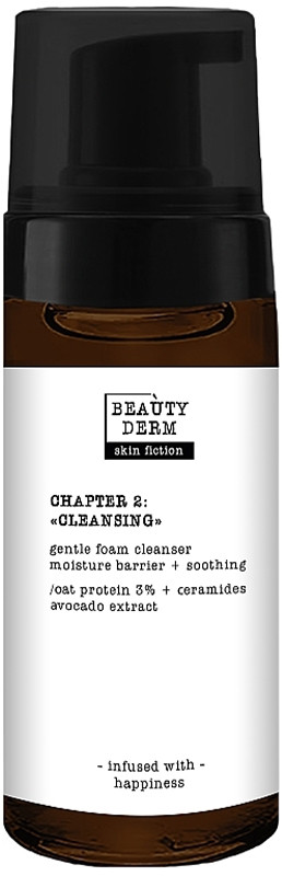 Пінка для вмивання ніжна з протеїнами вівса та церамідами SKIN FICTION BEAUTYDERM, 150 мл