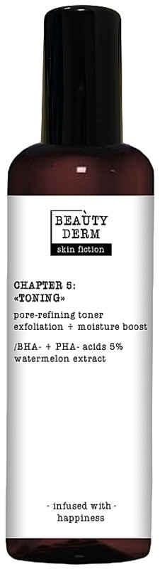 Тонер для очищення пор з BHA-, PHA-кислотами та кавуном SKIN FICTION BEAUTYDERM, 200 мл
