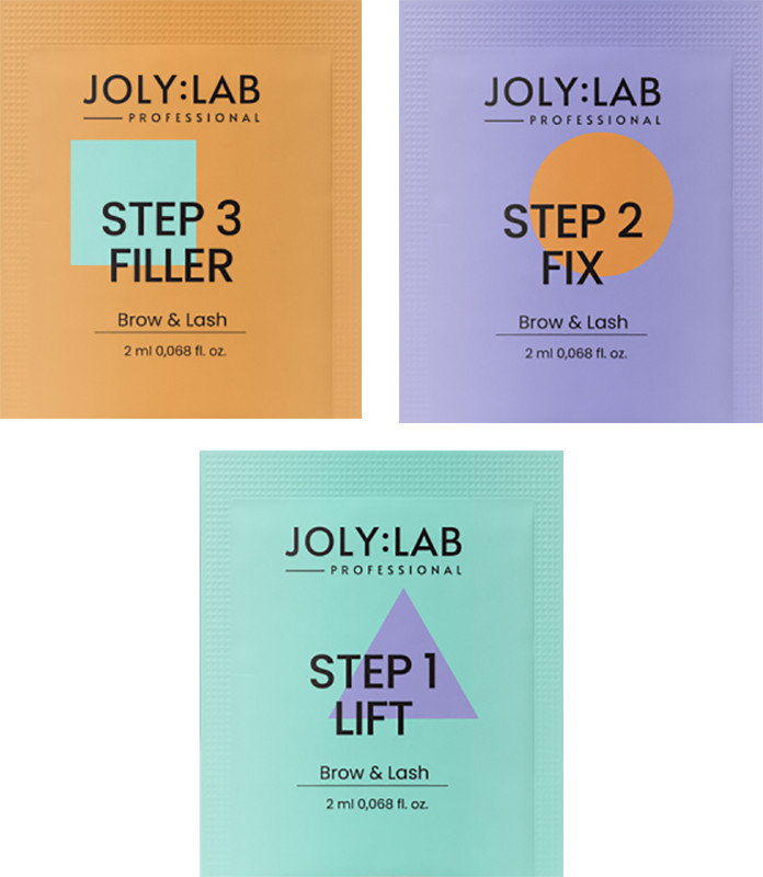 Система для ламинирования бровей и ресниц Joly:Lab, 3 шт. х 2 мл 