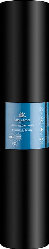 Простынь ПЕРФ черная 0,8х1,8м Monaco, 100 шт