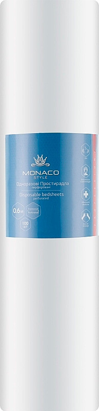 Простирадло ПЕРФ біле 0,6х1,8м Monaco, 100 шт 