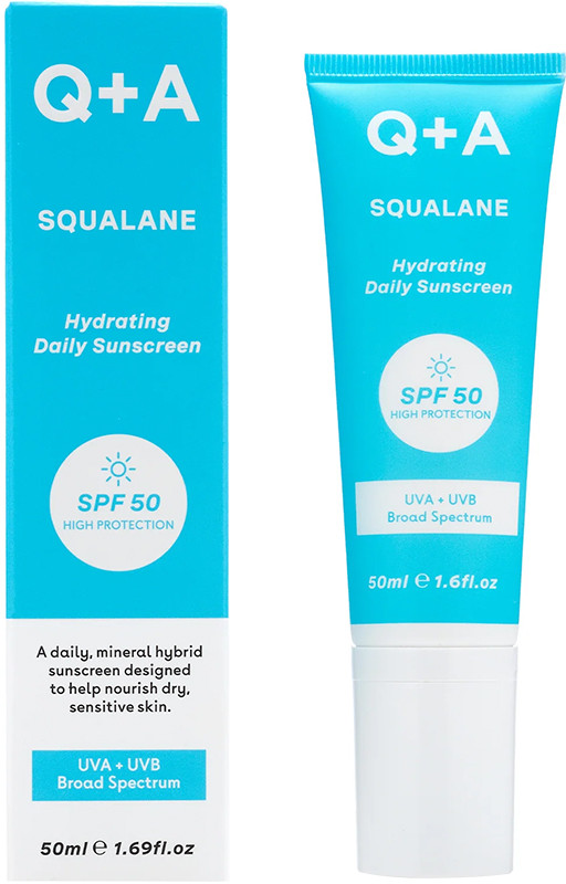 Крем для обличчя сонцезахисний зволожуючий SPF50 Q+A Squalane Hydrating Daily Sunscreen, 50 мл  Фото 2 