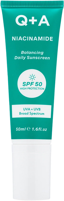 Крем для лица солнцезащитный балансирующий SPF50 Q+A Niacinamide Balancing Daily Sunscreen, 50 мл на beauty-prof.com Крем для лица солнцезащитный балансирующий SPF50 Q+A Niacinamide Balancing Daily Sunscreen, 50 мл