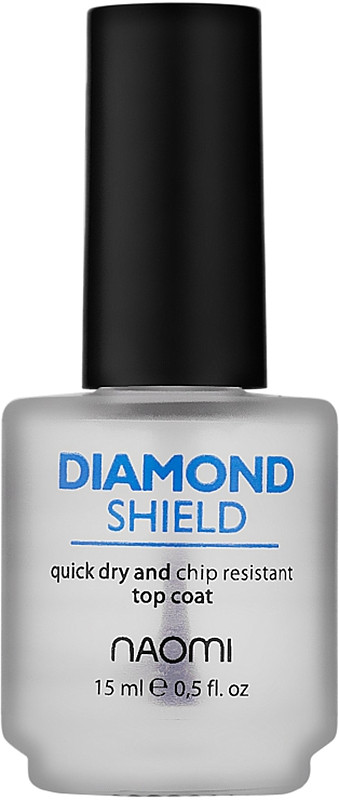 Быстросохнущий закрепитель для ногтей "Алмазный блеск" Diamond Shield Naomi, 15 мл