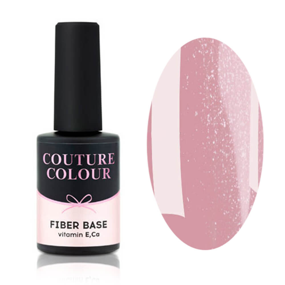 Основа под гель-лак с нейлоновым волокном Couture Colour Fiber Base Shimmer Pink, 9 мл 