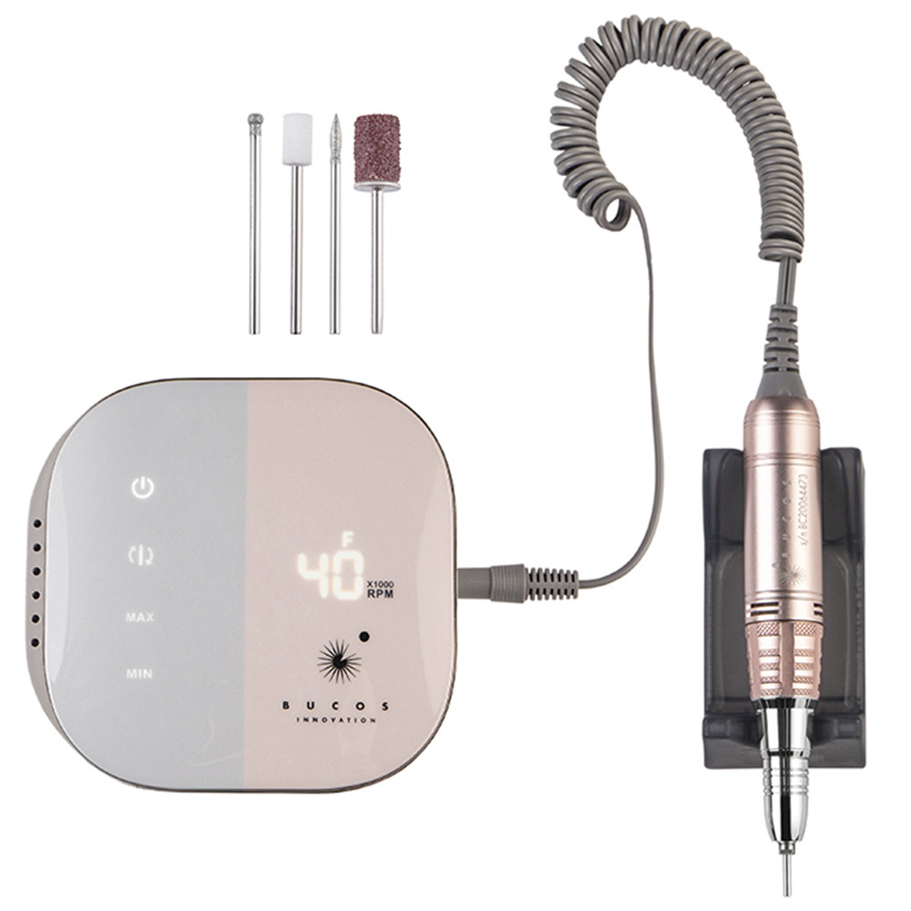 Фрезер для манікюру Bucos Nail Drill X1 Pro (65W/40000 обертів), світло-рожевий  Фото 2 