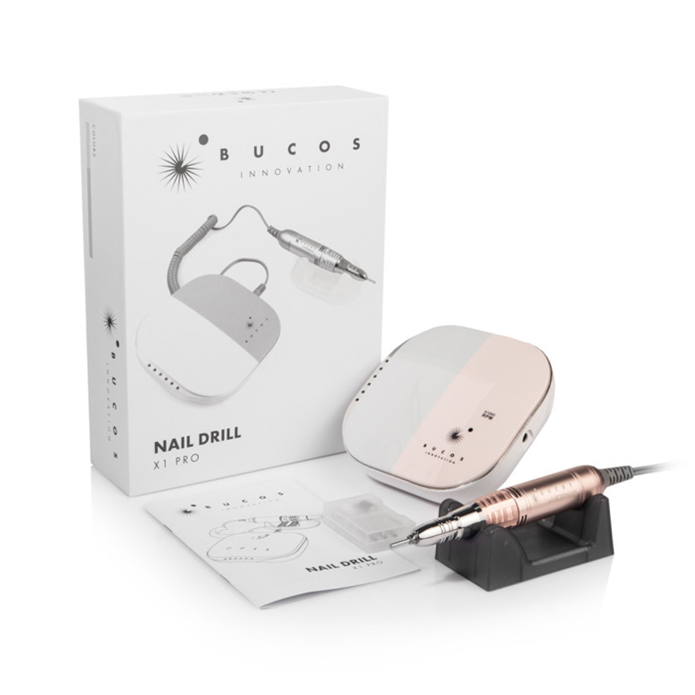 Фрезер для маникюра Bucos Nail Drill X1 Pro (65W/40000 оборотов), светло-розовый  Фото 6 
