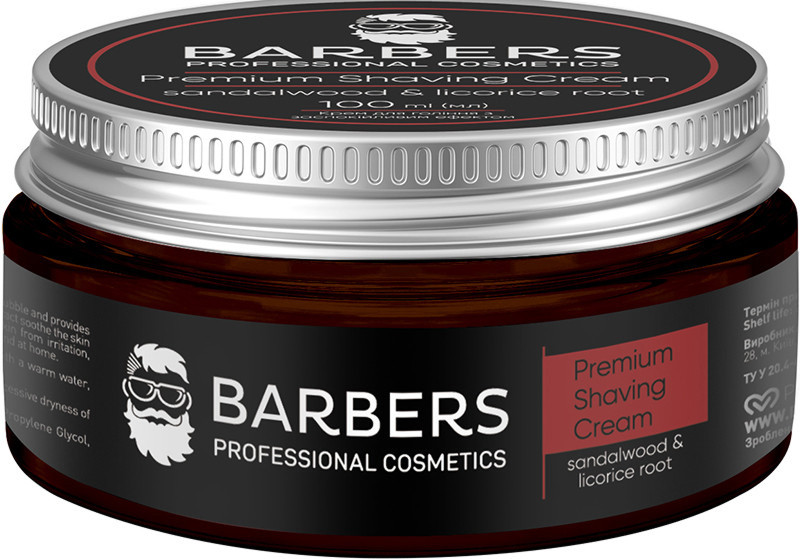 Крем для бритья с успокаивающим эффектом Sandalwood-Licorice Root Barbers, 100 мл