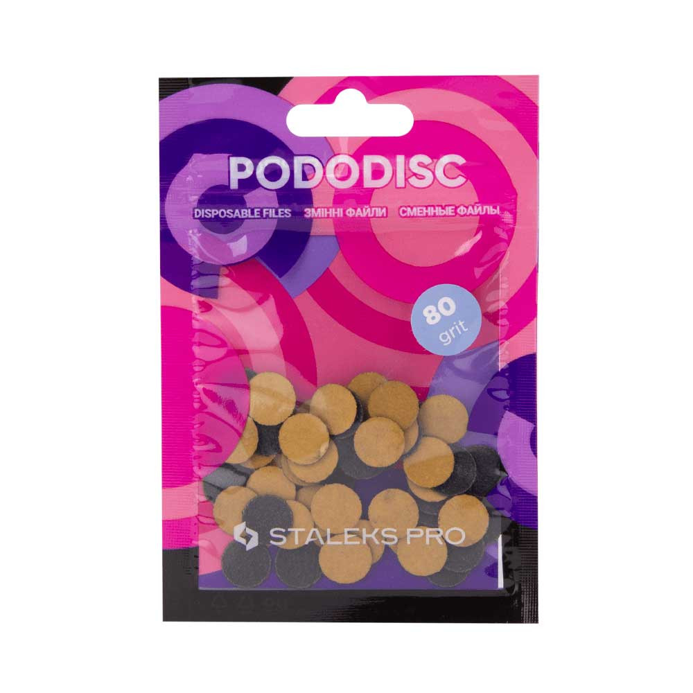 Змінні файли для педикюрного диска Pododisc XS 80 грит Staleks Pro, 50 шт