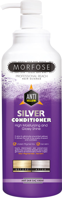 Кондиционер для волос антижелтый Silver Morfose, 1000 мл