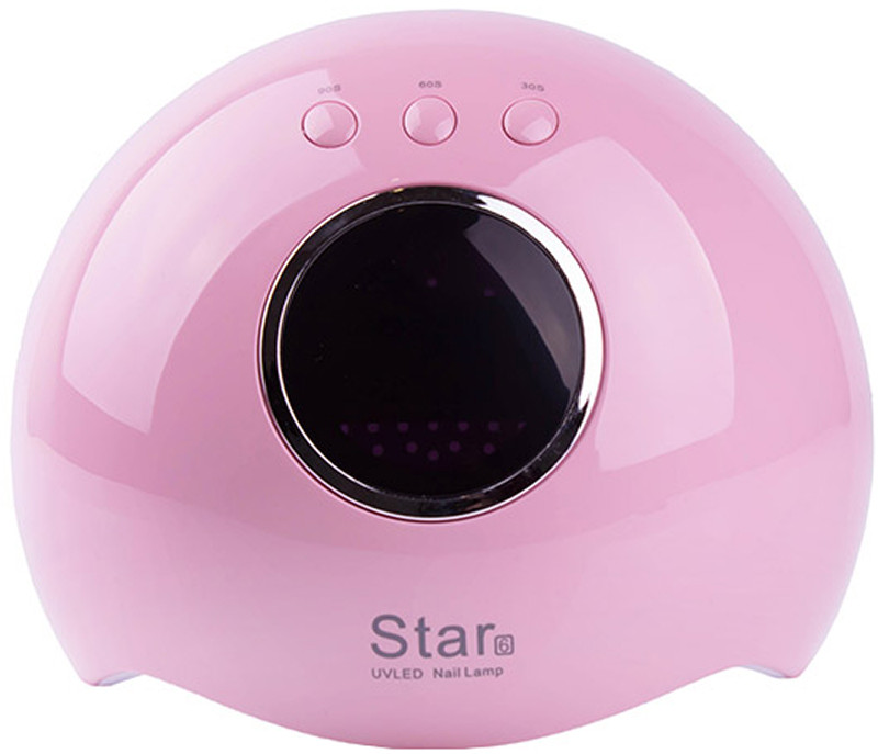 Лампа LED/UV STAR 6 гибридная (с дисплеем) розовая, 24 Вт 
