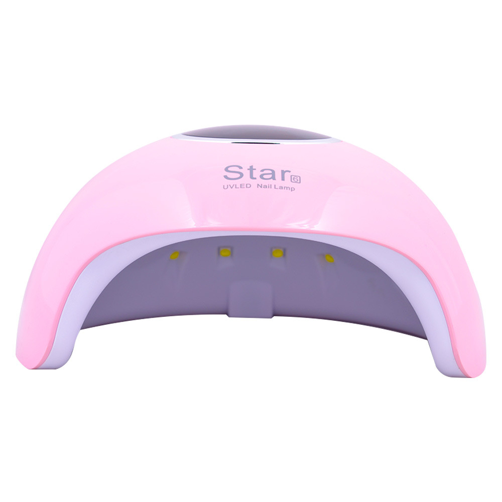 Лампа LED/UV STAR 6 гибридная (с дисплеем) розовая, 24 Вт  Фото 4 