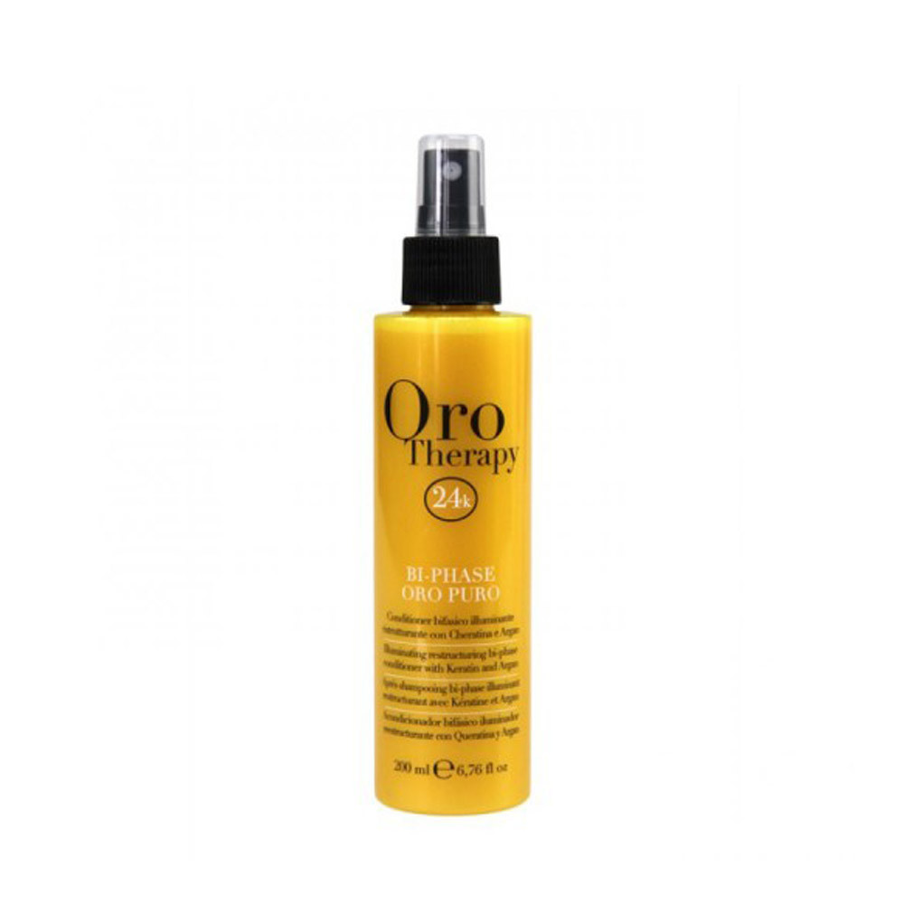 Спрей двофазний для волосся з кератином та колоїдним золотом Oro therapy Fanola, 200 мл на beauty-prof.com Спрей двофазний для волосся з кератином та колоїдним золотом Oro therapy Fanola, 200 мл