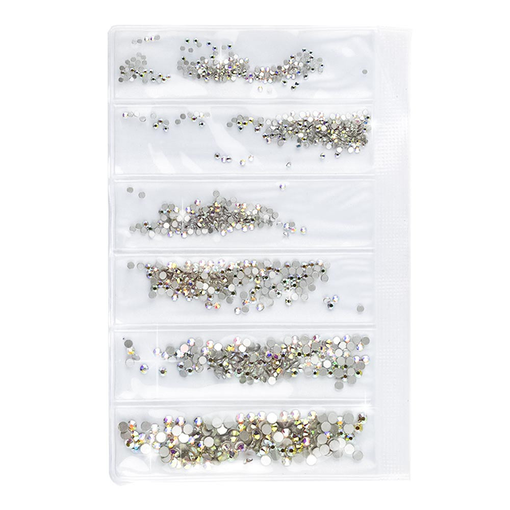 Стразы Swarovski SS3,4,5,6,8,10 Mix Сrystal AВ, 1400 шт