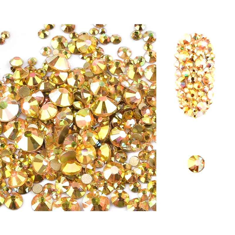 Стразы Swarovski SS3,4,5,6,8,10 Mix Metal Sulight, 1400 шт