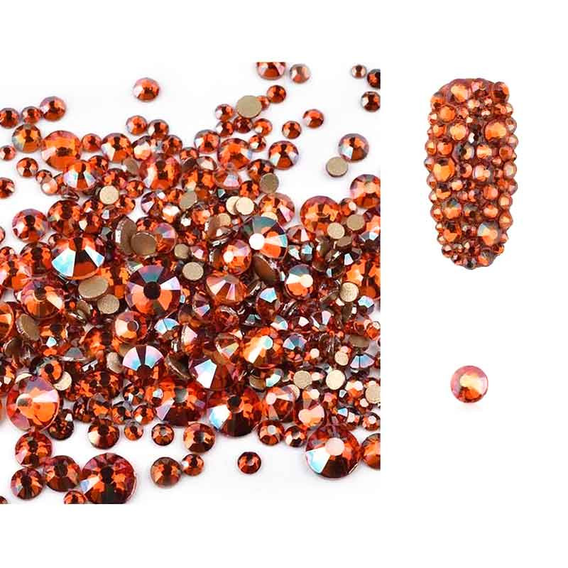 Стразы Swarovski SS3,4,5,6,8,10 Mix Amber, 1400 шт 