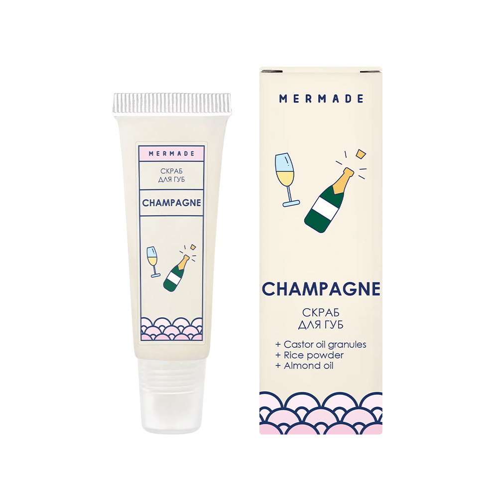 Скраб для губ з рисовою пудрою MERMADE Champagne, 10 г  Фото 2 