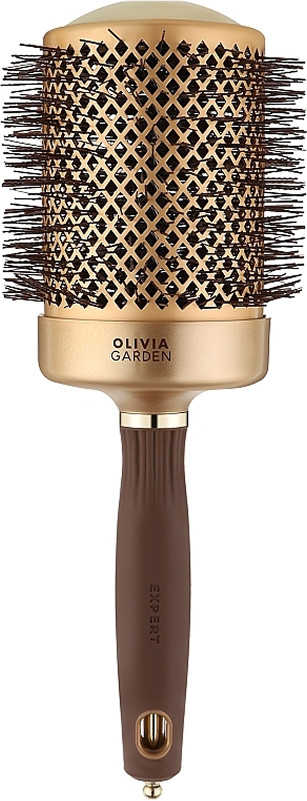 Брашинг термо EXPERT BLOWOUT SHINE Wavy Bristles Gold&Brown Olivia Garden 80 мм