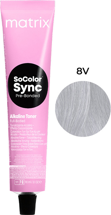 Краска для волос тонер тон в тон PRE Bonded Socolor Sync 8V Matrix, 90 мл