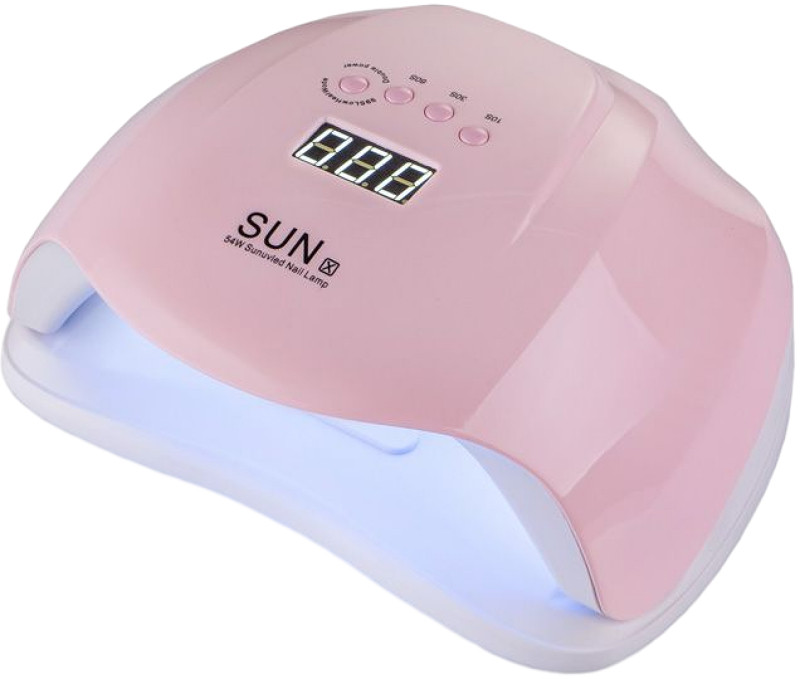 Лампа LED/UV SUN X гибридная (с дисплеем) розовая, 54 Вт