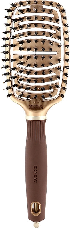 Щётка EXPERT CARE FLEX Boar&Nylon Bristles Gold&Brown Olivia Garden
