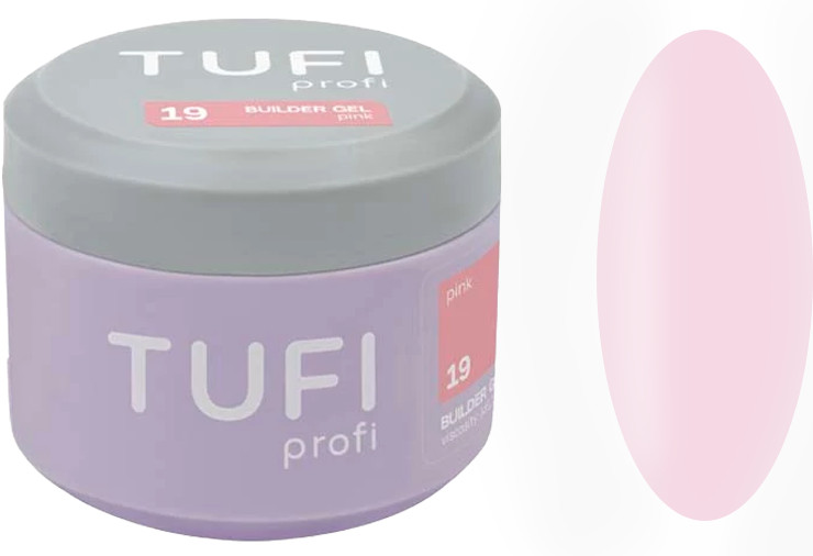 Гель для наращивания Builder Gel UV/LED 19 Pink TUFI profi, 30 мл