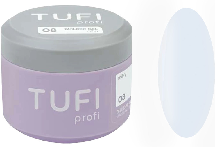 Гель для наращивания Builder Gel UV/LED 08 Milky TUFI profi, 30 мл
