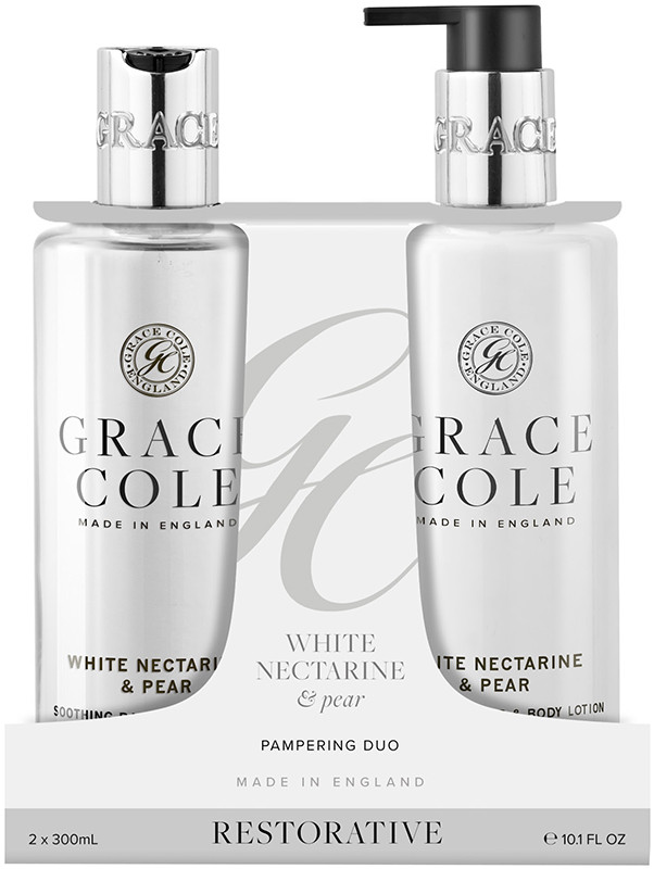 Набір для тіла White Nectarine & Pear Duo Grace Cole, (300мл/300мл) 