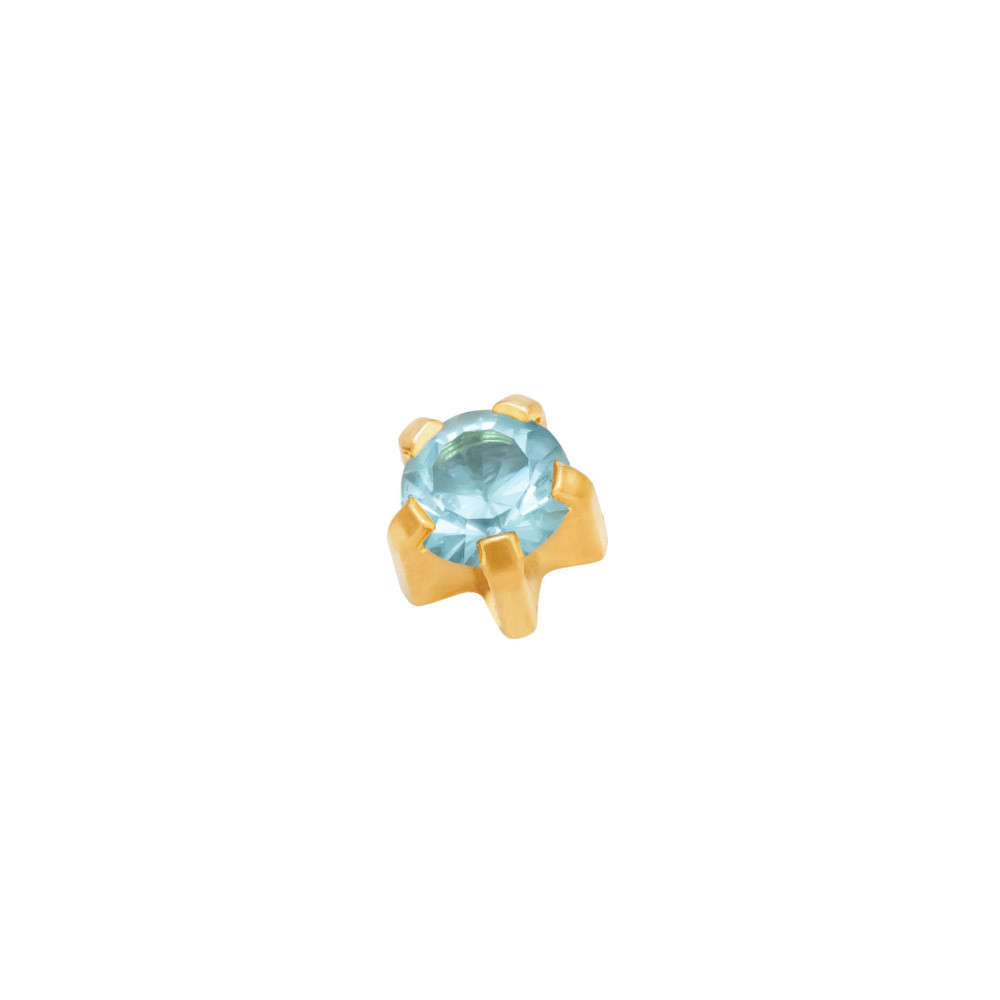 Серьги для ушей аквамарин крапан золото R 103 Y Studex, 3 мм
