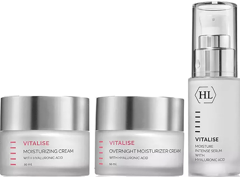 Набір для домашнього догляду за обличчям Vitalise Hydration Kit Holy Land, (сироватка 30 мл/денний крем 50 мл/нічний крем 50 мл) на beauty-prof.com Набір для домашнього догляду за обличчям Vitalise Hydration Kit Holy Land, (сироватка 30 мл/денний крем 50 мл/нічний крем 50 мл)