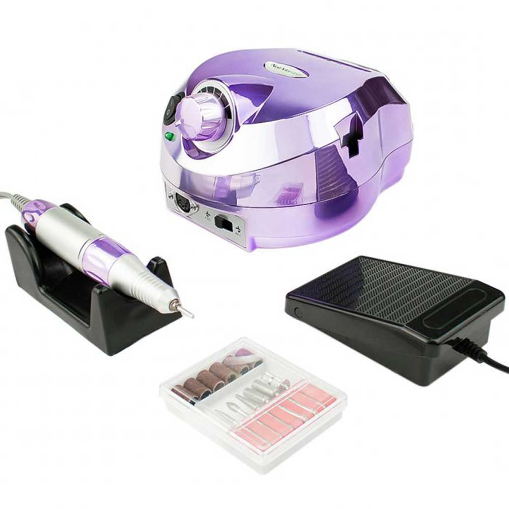 Фрезер для маникюра зеркальный глянец ZS-601 65W 45000 об/мин. Nail Drill, сиреневый