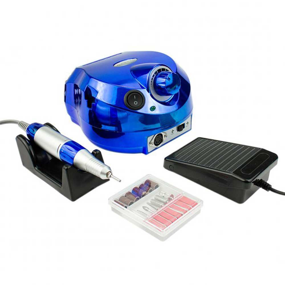 Фрезер для маникюра зеркальный глянец ZS-601 65W 45000 об/мин. Nail Drill, синий 