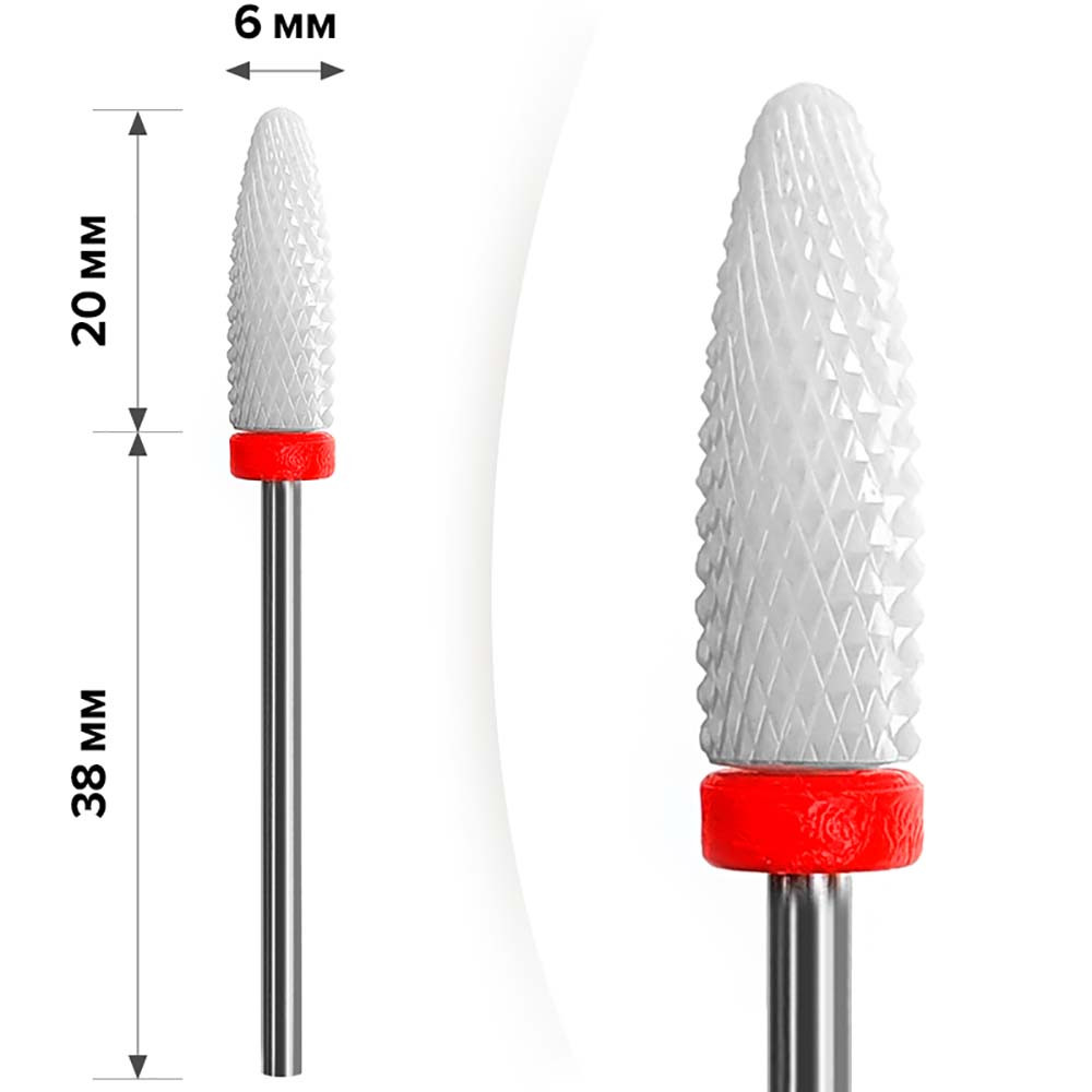 Фреза керамическая пламя Red Mart, 6х20 Фото 2