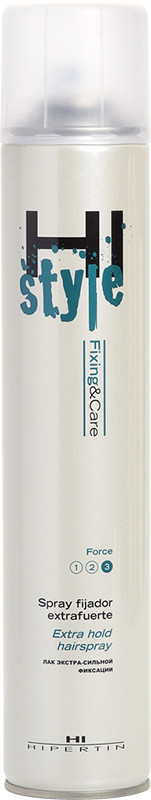 Лак для укладання волосся екстра-сильної фіксації Hairspray Extra Strong Hold 3 Hipertin, 650 мл