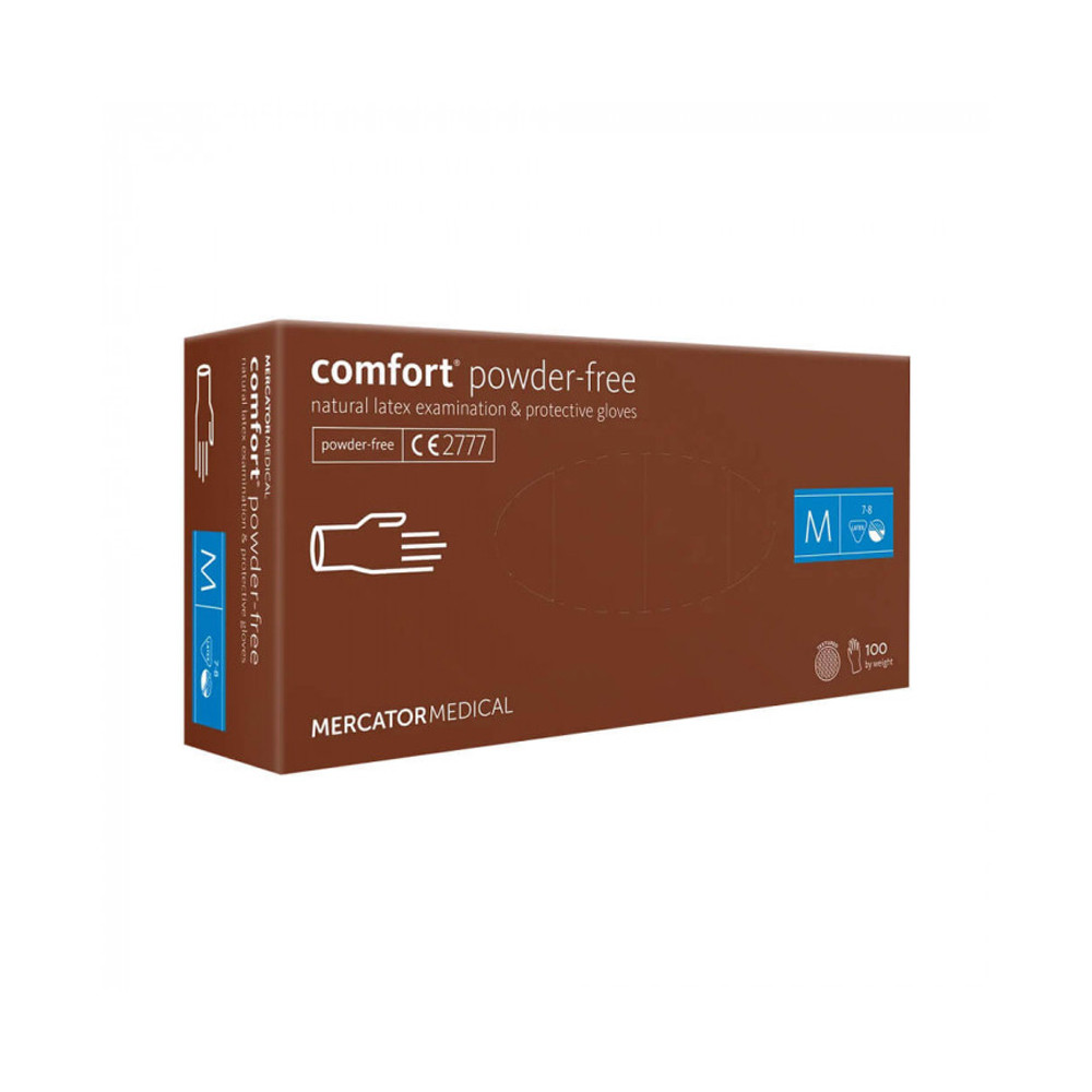 Рукавички латексні неопудрені M Comfort Powder Free, 100 шт Фото 2