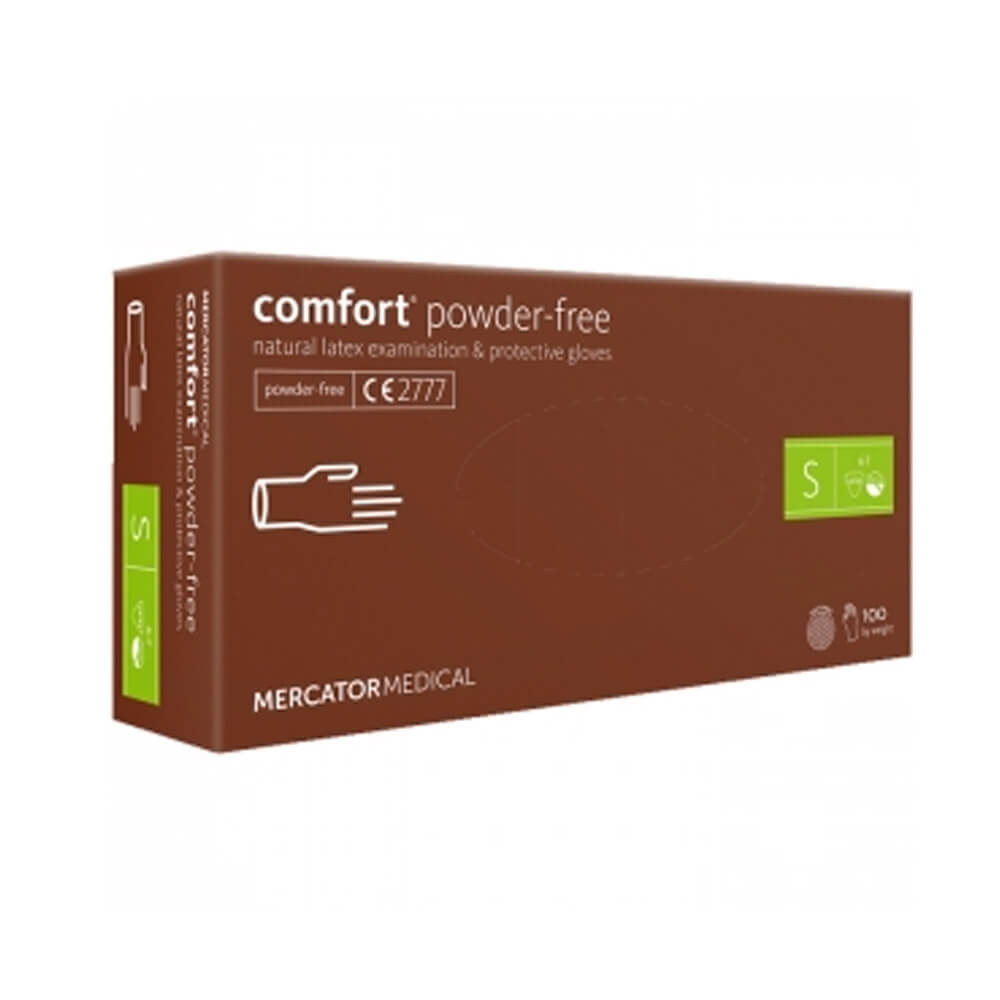 Перчатки латексные неопудренные 100 шт  S, Comfort Powder Free* Фото 2