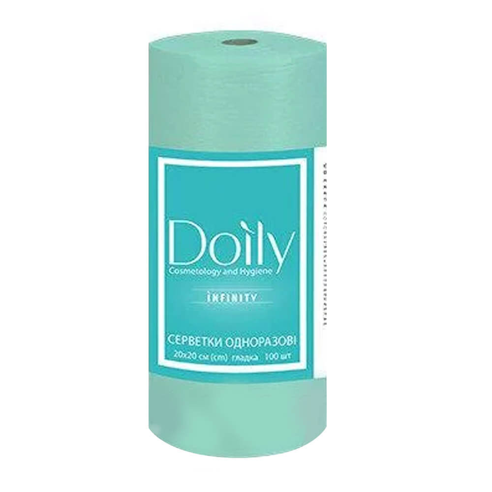 Салфетки в рулоне Doily INFINITY 20х20 см (100 шт / рул) с спанлейс 55 г / м2 Цвет: мятный