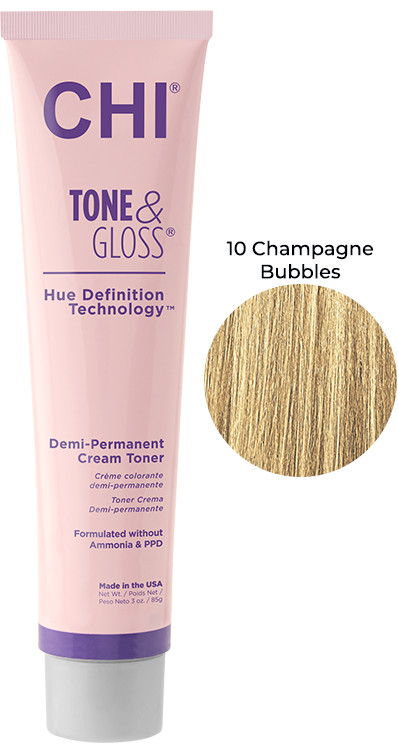 Тонер кремовый безамиачный для волос Champagne Bubbles Tone&Gloss CHI, 85 г