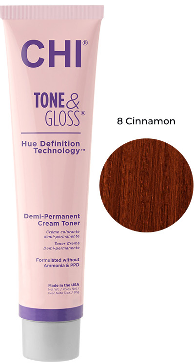 Тонер кремовый безамиачный для волос Cinnamon Tone&Gloss CHI, 85 г
