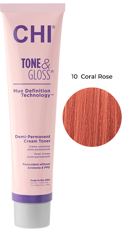 Тонер кремовий безаміачний для волосся Coral Rose Tone&Gloss CHI, 85 г