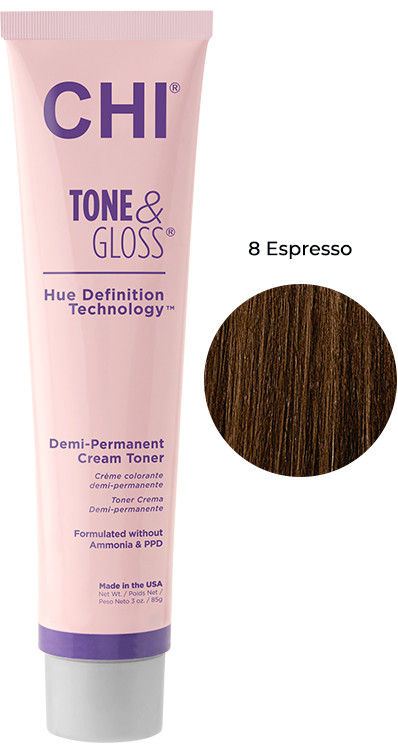 Тонер кремовый безамиачный для волос Espresso Tone&Gloss CHI, 85 г