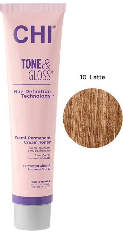 Тонер кремовый безамиачный для волос Latte Tone&Gloss CHI, 85 г