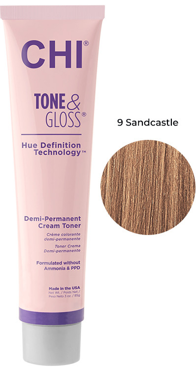 Тонер кремовый безамиачный для волос Sandcastle Tone&Gloss CHI, 85 г